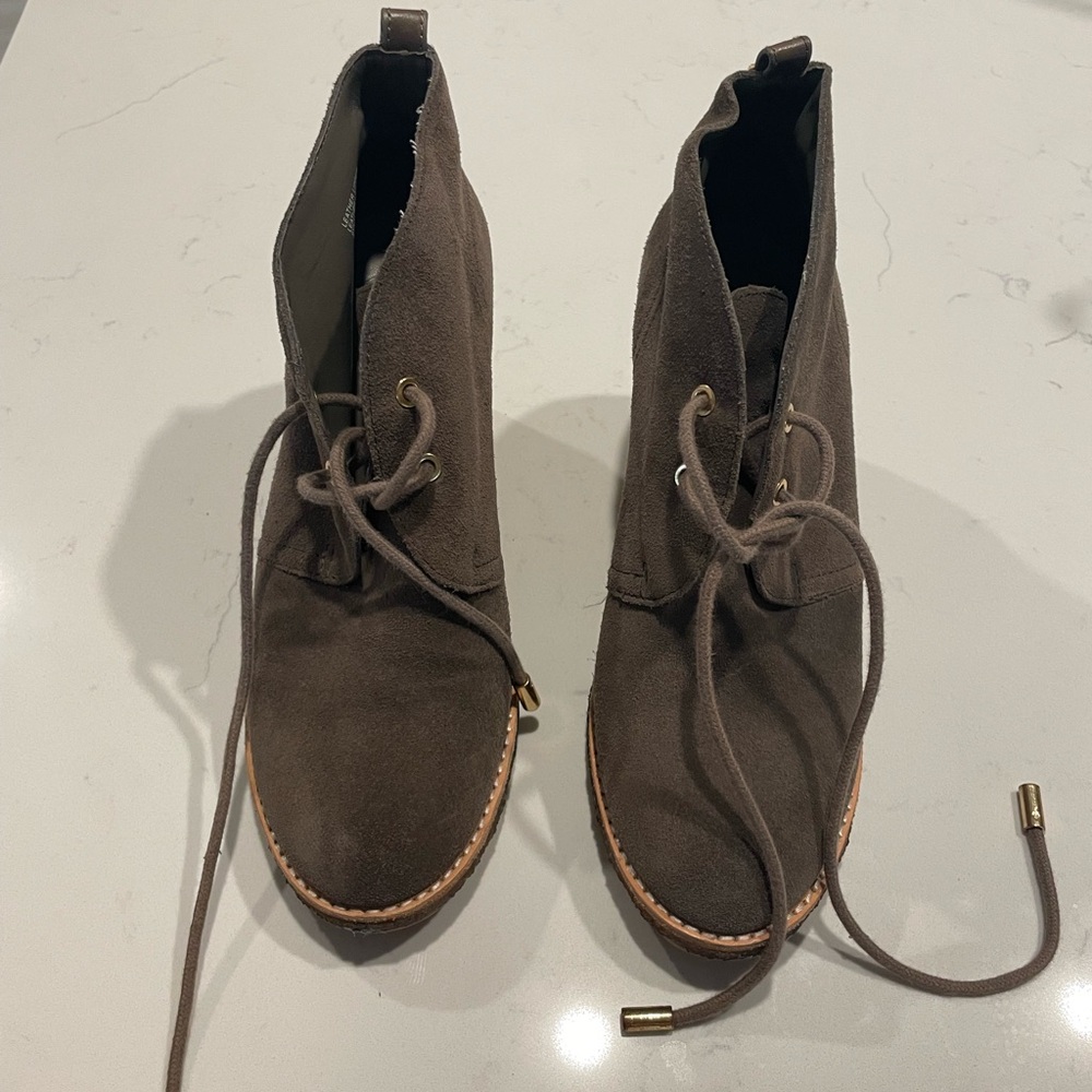 Tory Burch Suede Wedge Booties